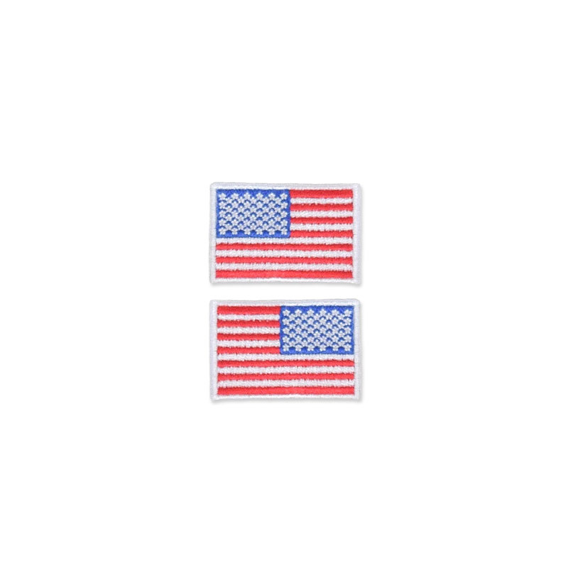 US Flag Patch - 1.5 x 1, White, Small Lapel