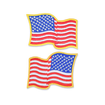 US Flag Patch - 3 x 2.25, Waving Gold, Standard Shoulder Size